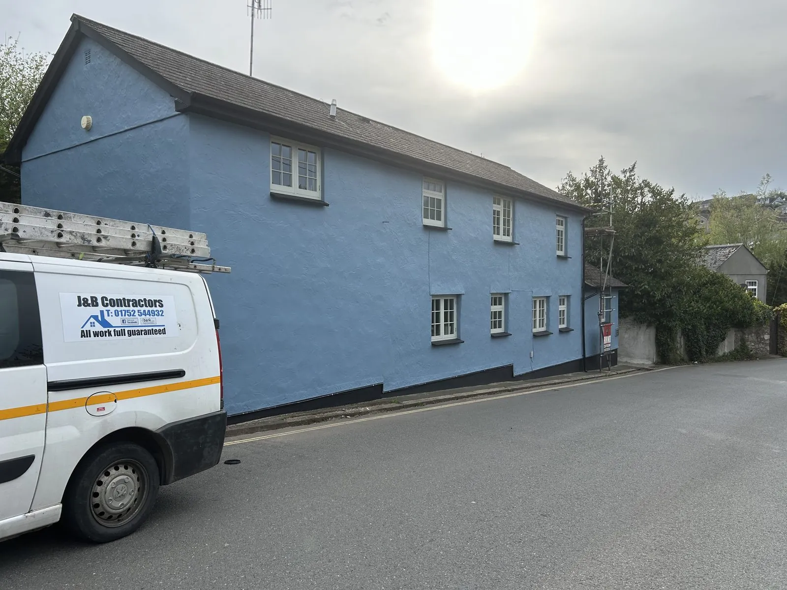 Exterior painting of a detached house in Perranporth
