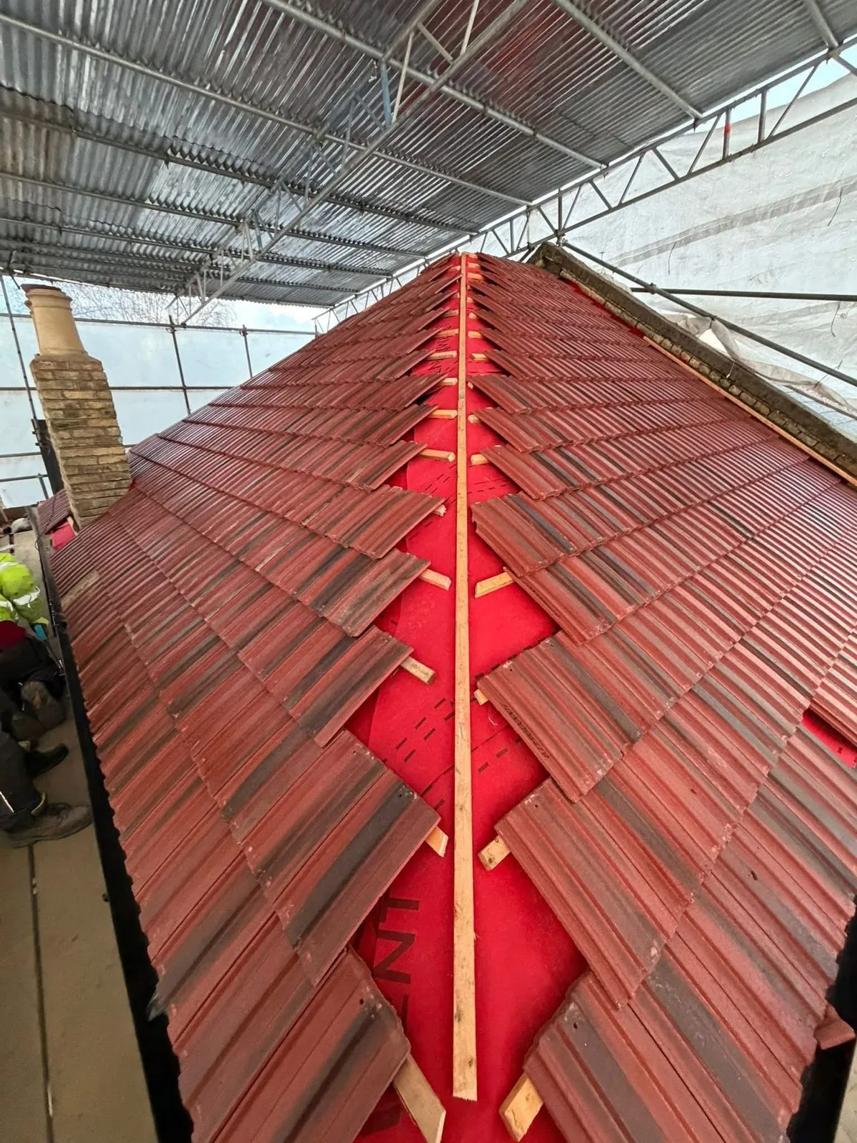 Complete roof replacement with new clay tiles in Perranporth
